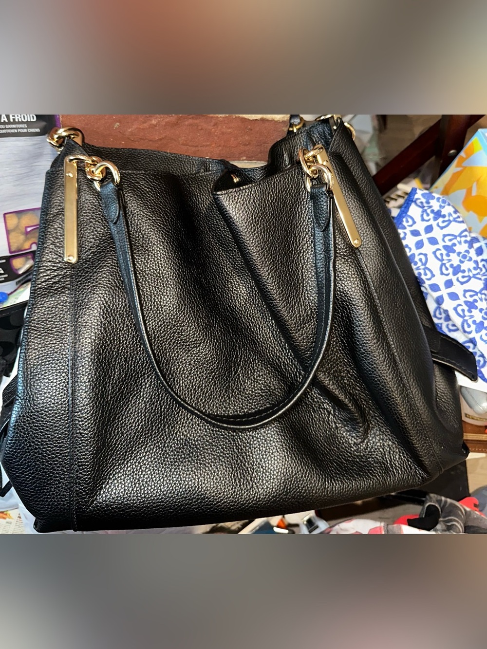 Coach Black Leather Hobo Bag with Gold Hardware - Women - Picture 14 of 14